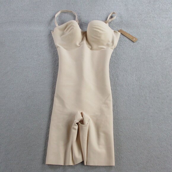 SKIMS Body Underwire Mid Thigh Bodysuit Womens Small Sand Sculpt Shapewear NEW - Picture 3 of 9